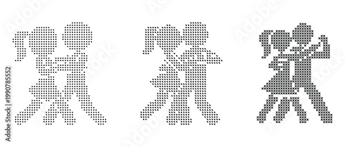 a set of simple cross-stitch designs featuring silhouettes of individuals experiencing discomfort or headache, ideal for use in health, wellness, or lifestyle marketing materials