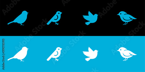 blue bird. bird. set of bird. fly bird. icon vector logo