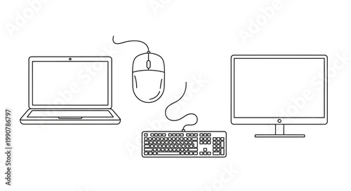 Computer keyboard and mouse setup.