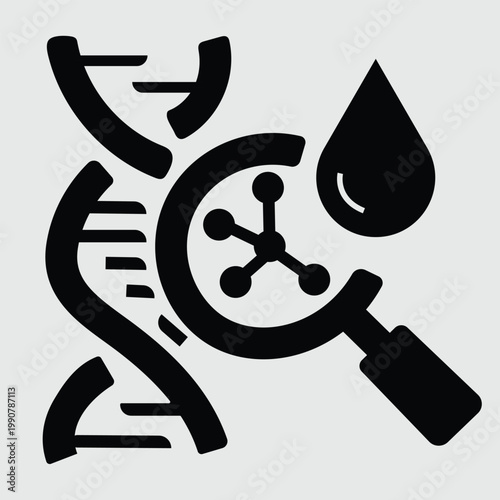 Genetic analysis through a microscope examining liquid sample