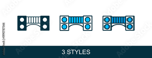 Filled outline Playground kids bridge icon isolated on white background. Vector