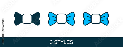 Filled outline Bow tie icon isolated on white background. Vector