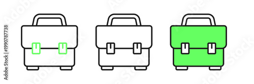 Set line Toolbox icon isolated on white background. Tool box sign. Vector