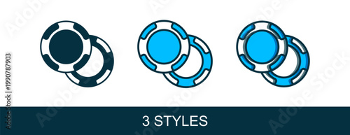 Filled outline Casino chips icon isolated on white background. Casino gambling. Vector