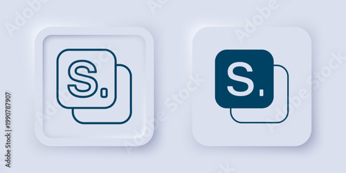 Filled and outline Bingo icon isolated on grey background. Lottery tickets for american bingo game. Square button. Vector