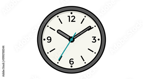 Analog Clock Face with Black Frame.