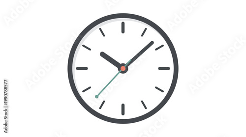 Analog Clock Face With Black Hands.