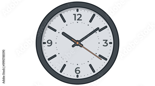 Analog Clock Face with Black Numbers.