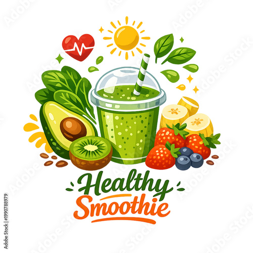 healthy smoothie delight, smoothie drink illustration, fresh fruit smoothie, nutritious beverage, green smoothie concept, tropical smoothie drink, healthy lifestyle drink, organic smoothie bowl, fruit
