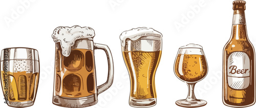 glass of beer and bottle