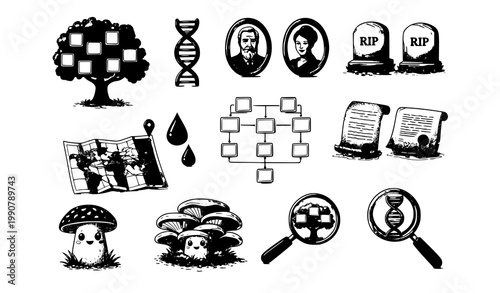Educational Research Innovation Icons Set For Scientific Presentations