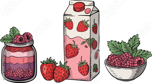 strawberry jam in glass jar