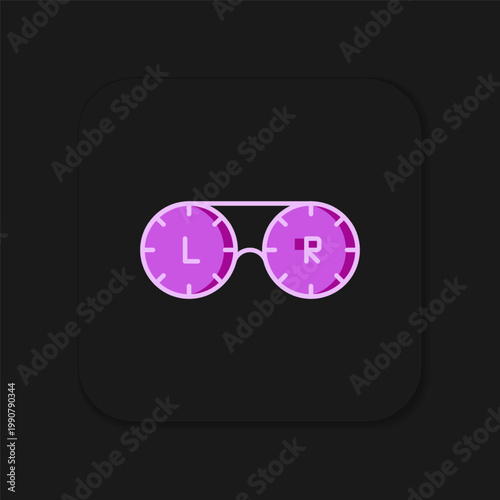 Filled outline Contact lens container icon isolated on black background. Eyesight care, lens hygiene container. Flat filled outline style with shadow. Vector