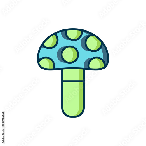 Filled outline Psilocybin mushroom icon isolated on white background. Psychedelic hallucination. Flat filled outline style with shadow. Vector