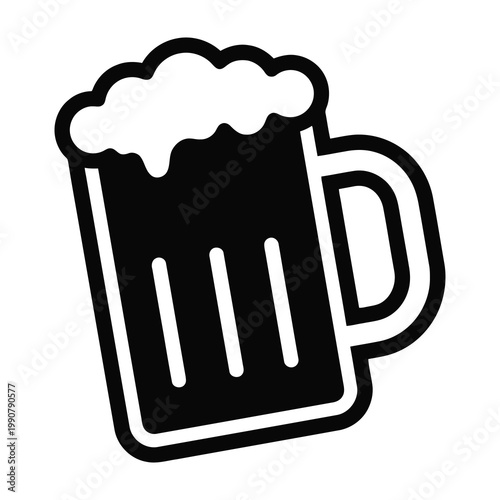 Beer mug with foam on top icon symbol
