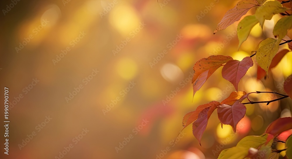 Fototapeta premium Autumn Leaves with Blurred Background and Copy Space.