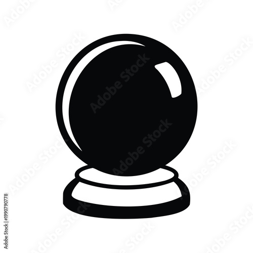 Dramatic Black and White Crystal Ball Silhouette with Foreshadowing Ominous Reflection