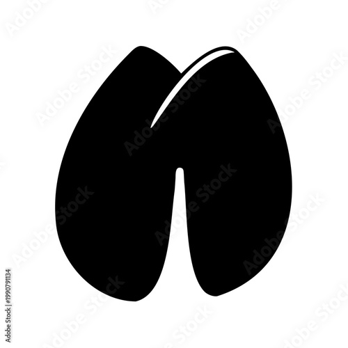 Simplified Black and White Hoof Print Illustration on a Clean White Background