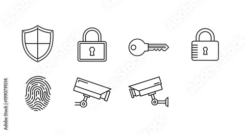 Security icons and symbols set.