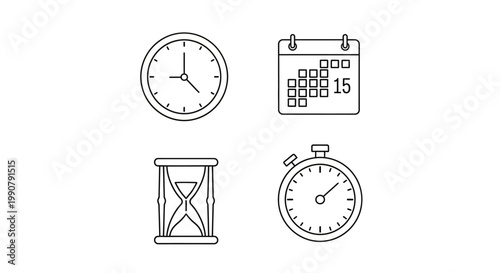 Collection of Time Keeping Devices Icons.