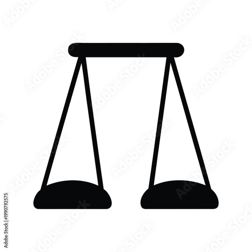 Simple graphic representation of the scales of justice in black color