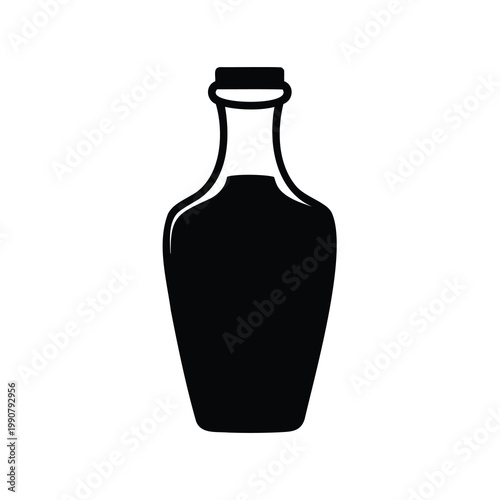 Elegant black bottle illustration for product mockup and branding representation vector
