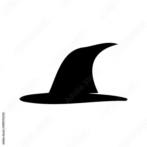 Black silhouette of a pointy witch's hat for Halloween parties