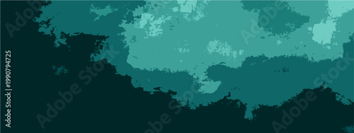 Vector A tranquil aerial vista, rendered in calming teal and turquoise hues, embodies the serene depth and vastness of the natural world.