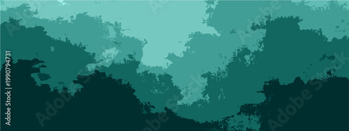 Vector Abstract depiction of serene coastal wilderness, portraying the unique convergence of land, water, and sky, capturing a calming ambience.