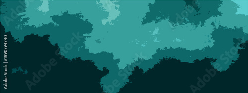 Vector Abstract watercolor artwork showing a serene atmospheric landscape that evokes a sense of depth and tranquility. A composition that speaks of texture, hue, and dimension.