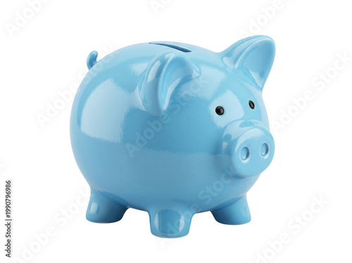 Photography Cute light blue piggy bank in pig shape with money box farm animal currency inve