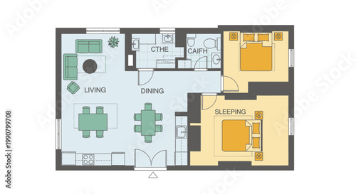 Isometric 3d render of a modern house building set featuring a seamless architectural pattern and technology icon elements for a business home design concept