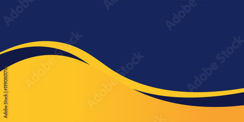Bild auf Leinwand A professional and modern abstract design featuring a deep navy blue backdrop contrasted with vibrant yellow flowing waves