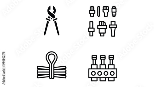 Diverse Tool Icons: A collection of meticulously crafted tool icons, each a symbol of precision and craftsmanship, designed to cater to a multitude of tasks. 