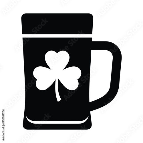 Beer mug with a shamrock a classic emblem for st patricks day celebrations and irish toast