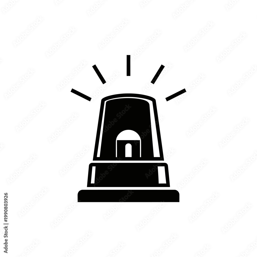 Obraz premium Emergency Siren Light Icon Vector Illustration