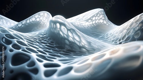 Flowing organic abstract composition with ethereal textures