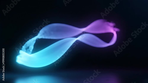 Glowing neon light trail animation sequence.