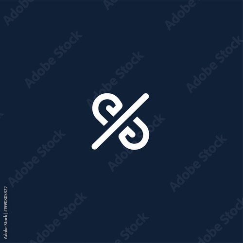 Stylized Percentage Symbol with Elegant Swirls.