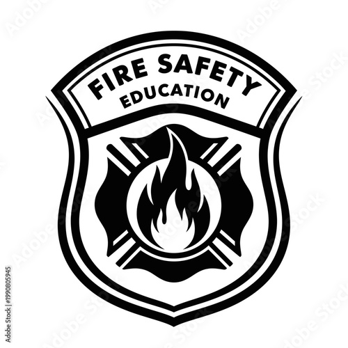 Fire Safety Education Badge Emblem Icon