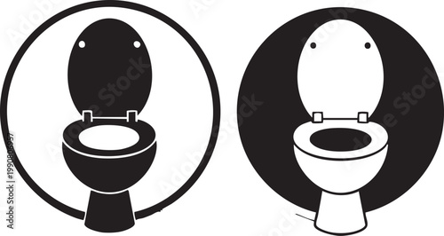 Graphic illustration of men's and women's toilet signs, often used in public restrooms for accessibility and guidance.