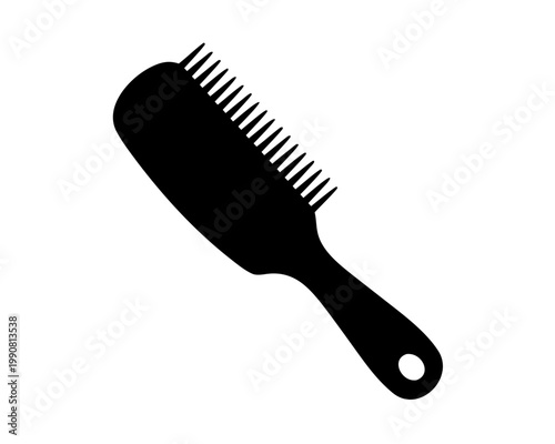 Hair Brush Vector Icon, Bath Brush Silhouette Illustration