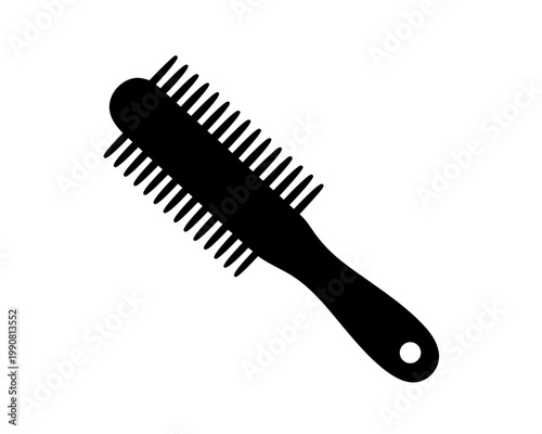 Hair Brush Vector Icon, Bath Brush Silhouette Illustration