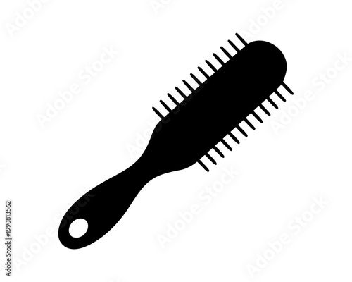 Hair Brush Vector Icon, Bath Brush Silhouette Illustration