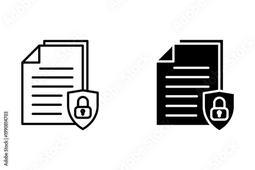 Cipher document icon outline vector. Data encryption. Lock code
