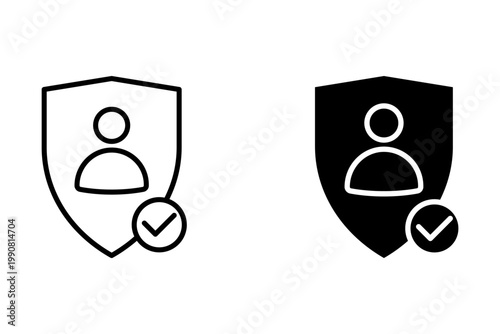 Verification Icon Multiple Style Collection Isolated Vector on white background