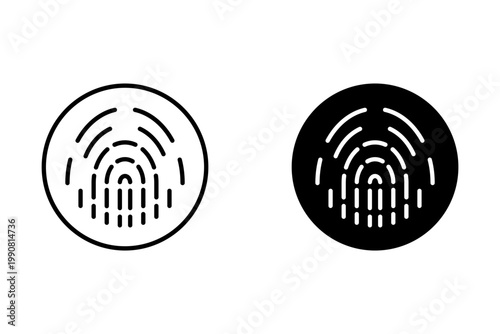 Fingerprint icon Isolated flat vector in outline on white background