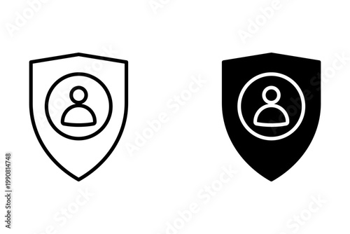 Personal security icon, Line Vector graphics on white background