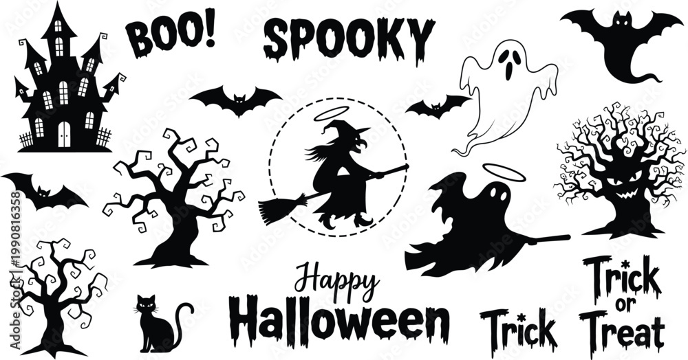 Fototapeta premium halloween vector set