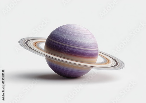 A detailed, textured planet with vibrant, swirling bands and a prominent ring